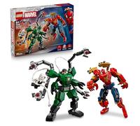 LEGO ǀ Marvel Le Combat des Robots : Spider-Man contre Docteur Octopus - Jouet de Super-Héros - 2 Figurines d'Action, 3 Minifigurines, Fusils à Tenons & Corde en Toiles - Cadeau Garçon dès 6 ans 76338