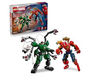 LEGO ǀ Marvel Le Combat des Robots : Spider-Man contre Docteur Octopus - Jouet de Super-Héros - 2 Figurines d'Action, 3 Minifigurines, Fusils à Tenons & Corde en Toiles - Cadeau Garçon dès 6 ans 76338