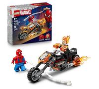 LEGO ǀ Marvel Spider-Man et sa Moto Contre Ghost Rider - Jouet de Super-Héros avec Maquette de Moto, 2 Minifigurines, Toile d’Araignée & Flammes - Cadeau pour Garçon ou Fille dès 6 Ans 76335