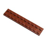 LEGO 10 Plaques 2 x 10 Bricks Brun-Rouge