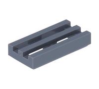 Lego 10 x Tile, Modified 1 x 2 Grille with Bottom Groove / Dark Bluish Gray