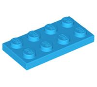 Lego® 100 pièces 3020 Plaques 2x4 Part Basic 100 Bleu azur foncé