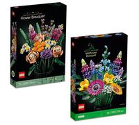 LEGO 10280 Bouquet de fleurs & 10313 Bouquet de fleurs sauvages, idée cadeau unique, plantes artificielles, plaisir de construction pour adultes, collection botanique, icônes