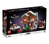 Lego Icons Alpine Lodge Model Building Set - Kits de Bricolage à Collectionner pour Adultes à partir de 18 Ans - Kit de cabane en rondins pour activités d'hiver avec motoneige et Mini Figurines -
