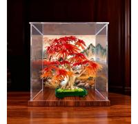 Lego 10348 Vitrine en acrylique pour bonsaï en érable rouge, boîte de rangement étanche à la poussière, boîte transparente, vitrine compatible avec 10348 (boîte uniquement) (modèle de scène)