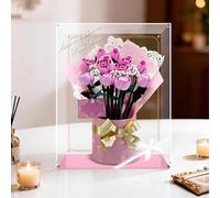 Lego 10374 Vitrine en acrylique pour bouquet de roses roses préservées, boîte de rangement, boîte transparente, boîte de présentation compatible avec 10374 (boîte uniquement)