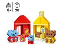 LEGO 10414 DUPLO My First Mes Rituels Quotidiens - Le Repas et le Coucher, Jouet Social, 4 Figurines Animales