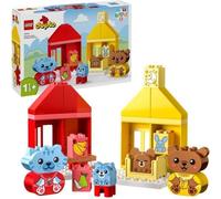 LEGO 10414 DUPLO My First Mes Rituels Quotidiens - Le Repas et le Coucher, Jouet Social, 4 Figurines Animales