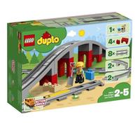 LEGO® 10872 DUPLO Town Les Rails Et Le Pont Du Train, jouet pour enfants 2-5 ans, Jeu De Construction Avec Klaxon en Brique Sonore