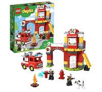 LEGO 10903 Duplo Town La Caserne De Pompiers avec Jouet Camion, Lumière, Son et 2 Figurines, Jeu de Construction Enfants 2-5 Ans
