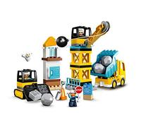 LEGO Jeu de construction DUPLO 10932 – La boule de démolition, camion, grue, bulldozer, dès 2 ans