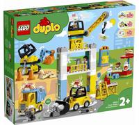 LEGO 10933 DUPLO Grand chantier avec son et lumière, véhicules avec moteur Push and Go, jouets pour enfants de 2 à 5 ans