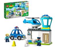 LEGO 10959 Duplo Le Commissariat Et L’Hélicoptère De La Police, Voiture avec Gyrophare et Sirène, Jouet d'Éveil pour Enfants Dès 2 Ans