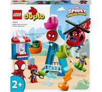 LEGO 10963 DUPLO Marvel Spider-Man & Friends : Aventure à la fête foraine, parc de loisirs avec hélicoptère jouet, figurine Hulk et Green Goblin, dès 2 ans