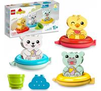 LEGO 10965 DUPLO Baignoire : train d'animaux flottant, jouet de bain pour bébés et jeunes enfants de 1,5 à 3 ans avec canard de bain, hippopotame et ours polaire pour filles et garçons
