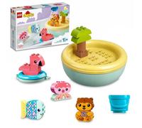 LEGO 10966 DUPLO Jouet de Bain : L’Île Flottante des Animaux, Figurine pour la Baignoire, Jeu d'Éveil, Jouet Bébés 18 Mois et Plus