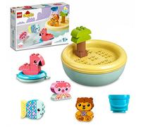 LEGO DUPLO Jouet de bain 10966 - L'île flottante des animaux, jeu d'éveil pour bébés 18 mois+
