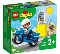 LEGO 10967 DUPLO Moto de police, jouet de police pour les jeunes enfants à partir de 2 ans, jouet de motricité idéal pour les bébés, moto jouet pour filles et garçons