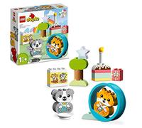 LEGO 10977 Duplo Mes Premiers Chiot et Chaton avec Effets Sonores, Jouet d'Éveil pour Enfants de 18 Mois, Bébés Animaux à Construire avec Larges Briques