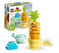 LEGO 10981 Duplo My First La Carotte Qui Pousse, Jouet à Empiler pour Bébés Dès 1,5 an avec 4 Briques Végétales, Jouet Éducatif avec Légumes, et Arrosoir
