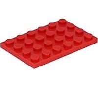 LEGO : 10x plaque de construction rouge 4x6 picots