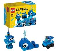 LEGO® 11006 Classic Briques Créatives Bleues, Jeu Éducatif pour Enfants +4 ans, Set avec Jouet Robot, Train et Baleine