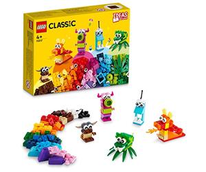 LEGO 11017 Classic Monstres Créatifs, Boite de Briques, 5 Jouets en Forme de Mini-Monstre à Construire pour Les Enfants de 4 Ans et Plus, Jeu de Brique de Construction