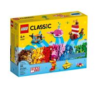 LEGO Boîte de briques 11018 Classic – Jeux créatifs dans l'océan, 6 modèles (bateau, sous-marin)