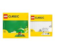 Lego 11023 Classic Base verte de 48 x 48 chevilles, plaque de construction et d'expansion & 11026 Classic Base blanche de 32 x 32 chevilles, plaque de construction et d'expansion