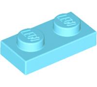LEGO® 1x2 Plaque Moyenne Bleu Azur (Medium Azure) 1 pièce