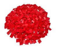 Lego 2 x 2 briques de toit 33° Rouge (3300) - Brique rouge brique - 50 pièces compatibles avec Lego Classic, Creator, City