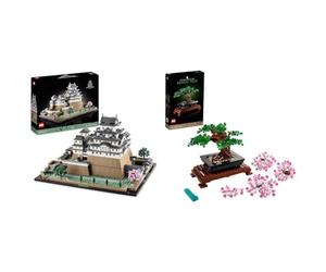 LEGO 21060 Architecture Le Château d'Himeji, Kit de Construction de Maquette & 10281 Icons Bonsaï: Projet de Bricolage Créatif pour Adultes, Collection Botanique, Idée Cadeau de Saint-Valentin
