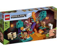 LEGO 21168 Minecraft La forêt tourbillonnante Set de jeu avec Huntress, Hoglin et 2 Piglins, jouet dès 8 ans