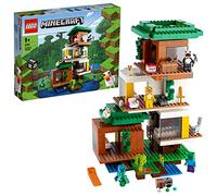 LEGO 21174 Minecraft La Cabane Moderne dans l’Arbre, Jouet Maison de Poupée, Modèle de Collection avec Figurine Creeper, pour Filles et Garçons