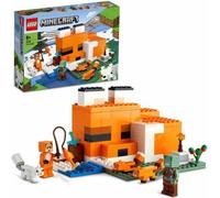 LEGO 21178 Minecraft Le Refuge du Renard, Jouet de Construction Maison, Enfants des 8 ans, Set avec Figurines Zombie, Animaux
