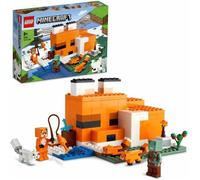 LEGO® 21178 Minecraft Le Refuge du Renard, Jouet de Construction Maison, Enfants dès 8 ans, Set avec Figurines Zombie, Animaux