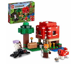 LEGO 21179 Minecraft La Maison Champignon, Set Jouet de Construction pour Enfants dès 8 Ans, Idée de Cadeau, avec Figurines