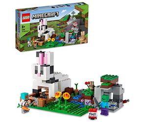 LEGO 21181 Minecraft Le Ranch Lapin, Set de Construction, Jouet Enfants dès 8 Ans avec Figurines Dresseur, Zombie, Animaux