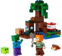 LEGO 21240 Minecraft L'aventure des marais Set, jouet avec figurines avec les personnages Alex et Zombie dans le biome, cadeau d'anniversaire pour les enfants à partir de 8 ans