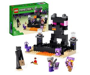 LEGO 21242 Minecraft L’Arène de l’End, Jouet de Combat avec Lave, Figurine Dragon de l'Ender et Enderman, Joueur Contre Joueur, Cadeau Enfants Dès 8 Ans