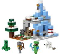 LEGO 21243 Minecraft Snowy Peaks Jeu de construction avec grotte, Steve, Creeper et chèvres, pour s'amuser dans les biomes gelés des jeux pour enfants de 8 ans et plus