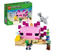 LEGO 21247 Minecraft La Maison Axolotl, Base Aquatique à Construire avec Plongeur Explorateur, Zombie, Dauphin et Poisson, Jouets pour Enfants, Filles, Garçons Dès 7 Ans