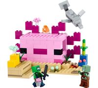 LEGO 21247 Minecraft Maison de l'Axolotl, Maison à construire avec des briques, set créatif inspiré du jeu, avec des figurines de zombies, mobs et blowfish, cadeau pour les enfants à partir de 7 ans