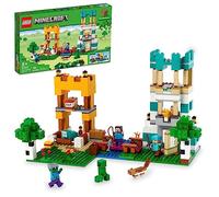 LEGO 21249 Minecraft La Boîte de Construction 4.0, Set 2en1 ; Construisez des Tours de Rivière ou Une Cabane de Chat, avec Les Figurines Alex, Steve, Creeper et Zombie Mobs, Jouets pour Enfants