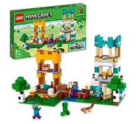 LEGO 21249 Minecraft La Boîte de Construction 4.0, Set 2en1 Construisez des Tours de Rivière ou Une Cabane de Chat, avec Les Figurines Alex, Steve, Creeper et Zombie Mobs, Jouets pour Enfants