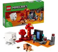 LEGO 21255 Minecraft L'Embuscade au Portail du Nether, Jouet avec Scenes de Bataille et Minifigurines, Figurine Hoglin