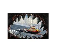 Lego 21350 Tableau mural pour Lego 21350 Motif requin et orque Blanc Cadre photo A (sans lumière)