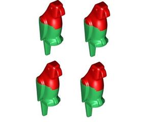 LEGO 2546 City Lot de 4 Figurines de Perroquet Vert et Rouge