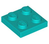 Lego® 2x2 plaques 3022 - 10 pièces turquoise foncé
