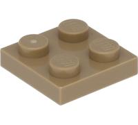 Lego® 2x2 plaques 3022 - 100 pièces beige foncé